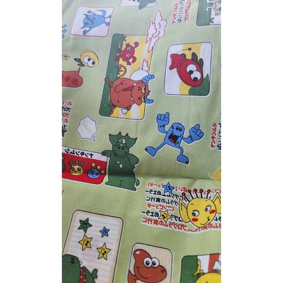 Material Green Cotton Happy Monsters Cartoon blocks 8 yards of 45" Cotton Fabr - Picture 16 of 16